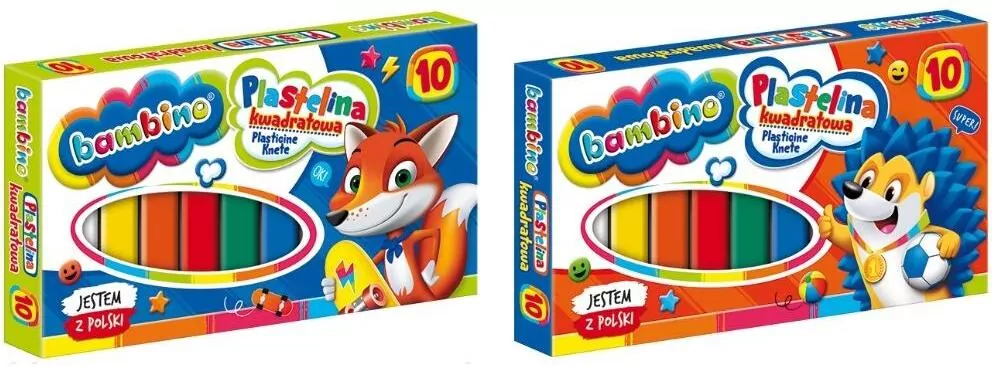 Plastelina kwadratowa Bambino. 10 kolorów - tantis.pl