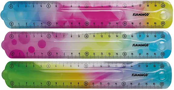 Linijka elastyczna tęczowa 20cm mix - tantis.pl