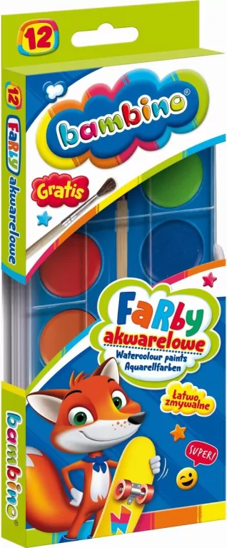 Farby akwarelowe Bambino. 12 kolorów - tantis.pl