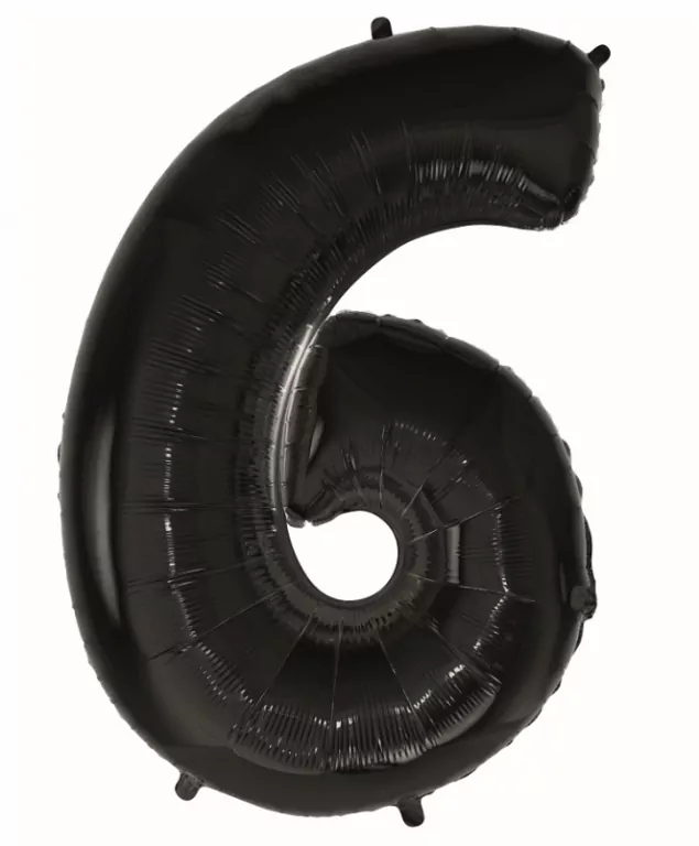 Balon foliowy B&C cyfra 6 czarna 92cm - tantis.pl