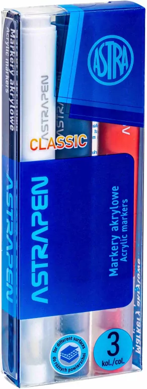 Markery akrylowe Classic 3 kolory ASTRA - tantis.pl