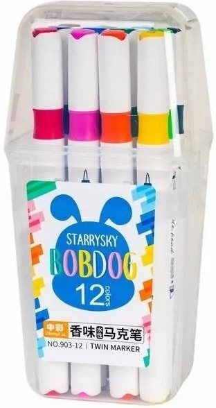 Marker dwustronny Bobdog zapachowy 12 kolorów - tantis.pl