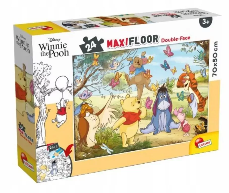 Puzzle podłogowe dwustronne Maxi 24 Kubuś Puchatek - tantis.pl