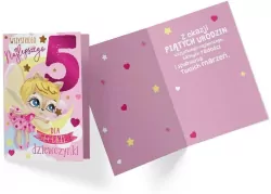 Karnet 5 Urodziny dziewczynka