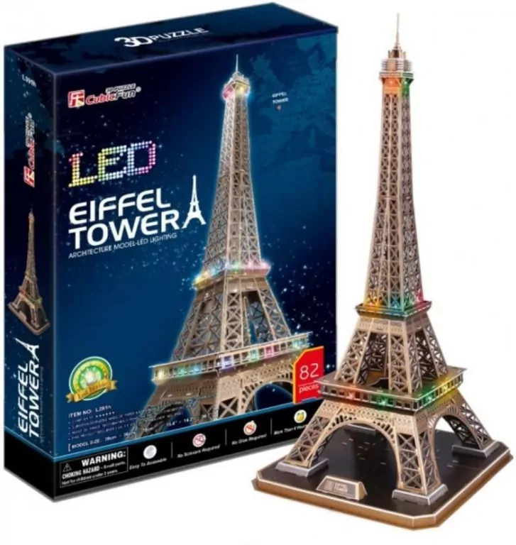 Puzzle 3D LED Eiffel Tower - tantis.pl
