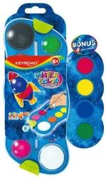 Keyroad. Farby akwarelowe zawieszka z pędzelkiem 12+4 kolorów