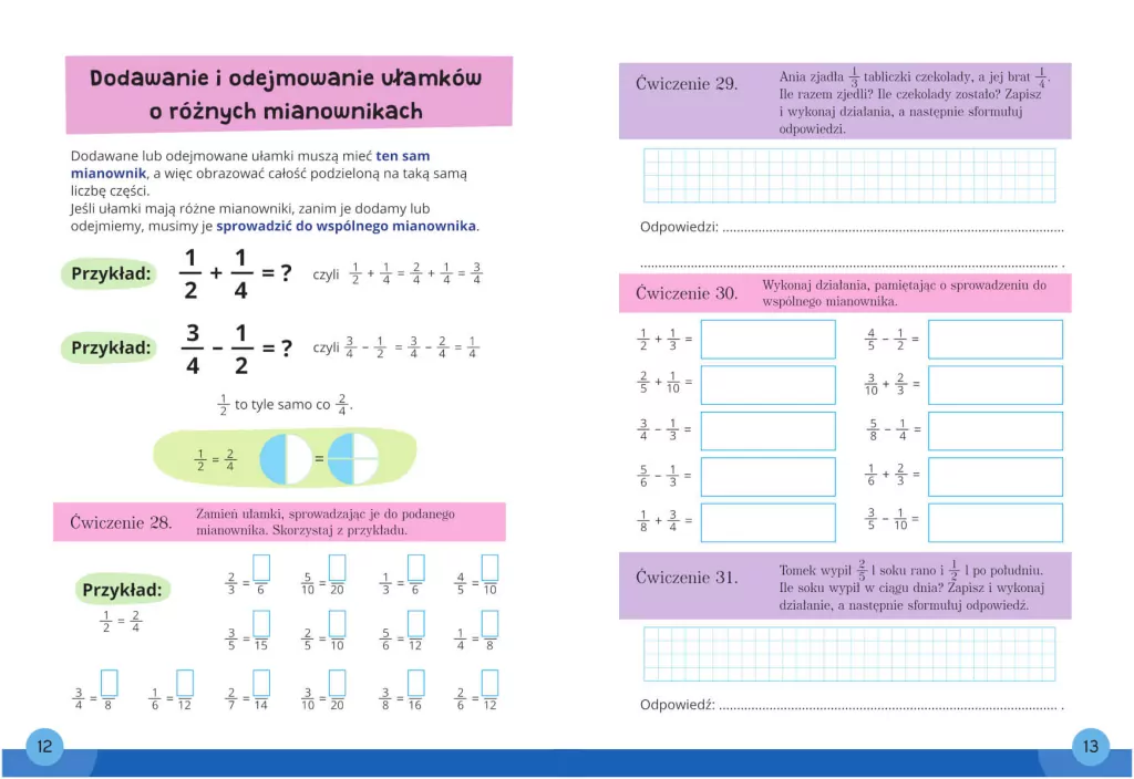 Ułamki. Matematyka, klasa 4-6. Mądry uczeń - tantis.pl