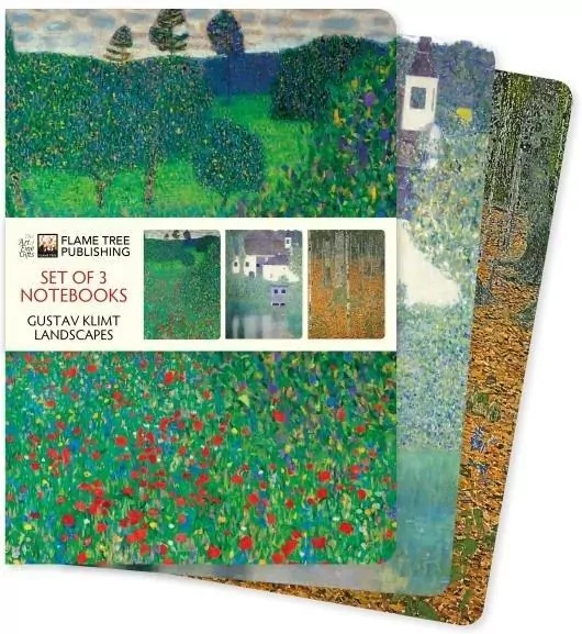 Zestaw 3 notatników A5 Gustav Klimt Krajobrazy - tantis.pl