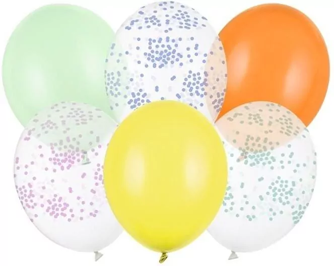 Balony Konfetti 30cm 6szt - tantis.pl