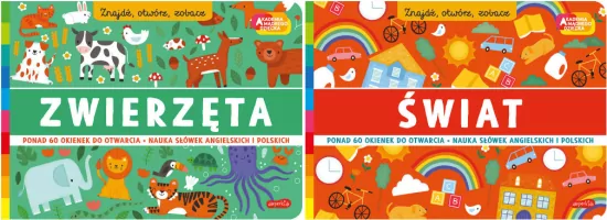 Pakiet: Zwierzęta / Świat. Akademia Mądrego Dziecka. Znajdź, otwórz, zobacz