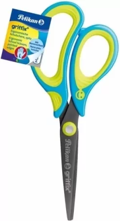 Nożyczki Griffix ergonomiczne szpiczaste blue L BL - tantis.pl