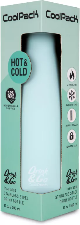 Bidon metalowy 500ml Coolpack termo bottle pastel powder mint - tantis.pl