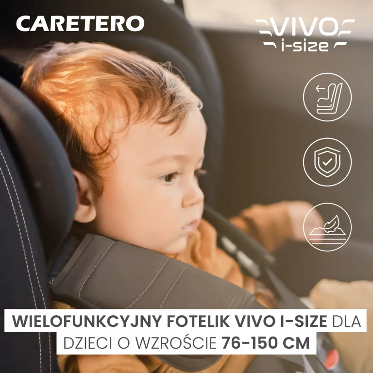 Caretero Fotelik Vivo burgundowy (76-150cm) - tantis.pl