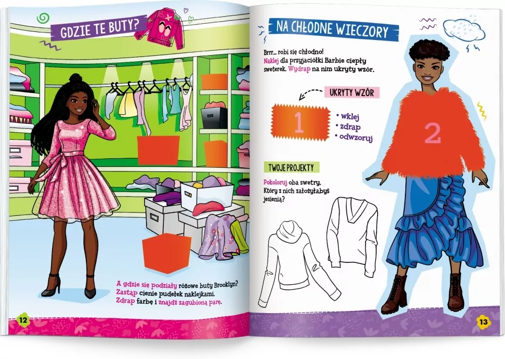 Barbie. Odkrywam modę. Zdrapywanki naklejanki - tantis.pl