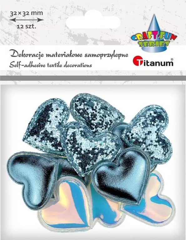 Dekoracje samoprzylepne serca 32x29mm 12szt - tantis.pl