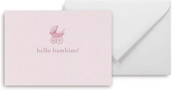 Mini kartka hello bambino pink