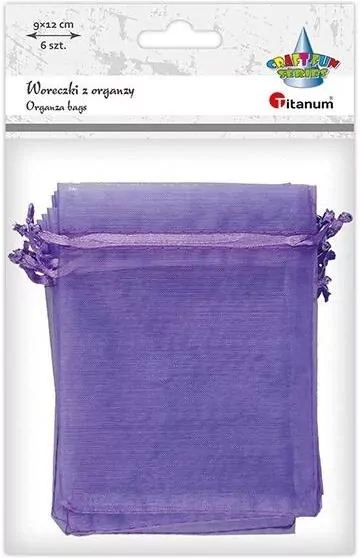Woreczki z organzy wrzosowe 9x12cm 6szt - tantis.pl