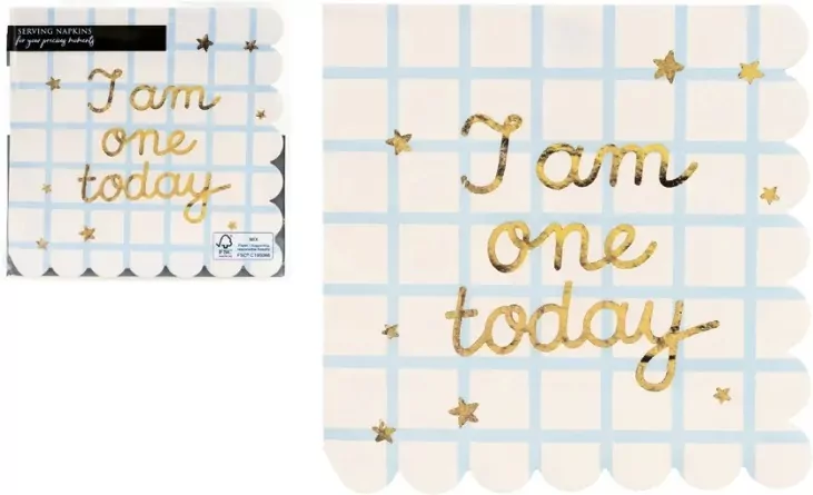 Serwetki papierowe I am one today 33x33cm - tantis.pl