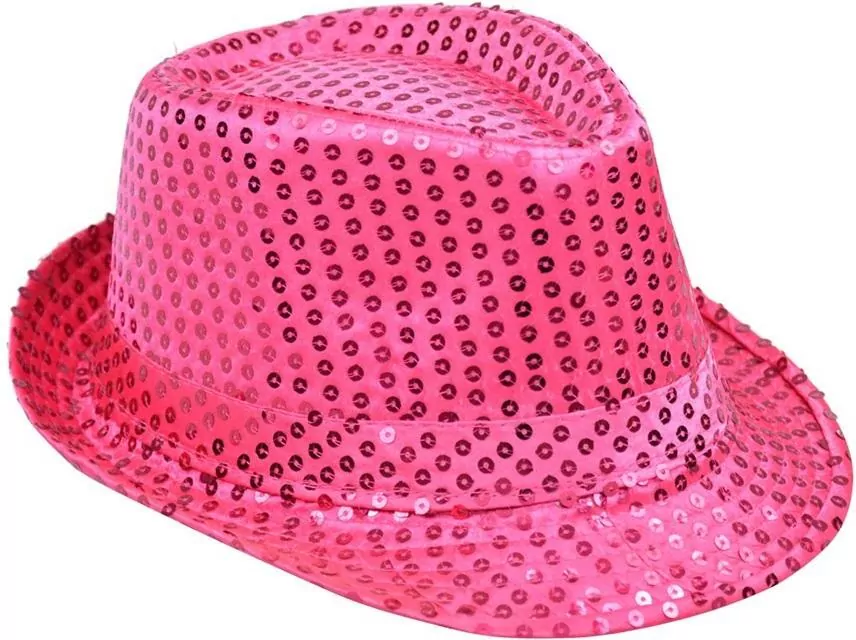 Kapelusz. Cekiny różowy - tantis.pl