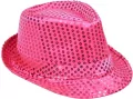 Kapelusz. Cekiny różowy - tantis.pl