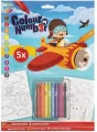 Kolorowanie po numerach A4 5ark Samolot - tantis.pl