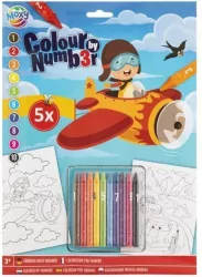 Kolorowanie po numerach A4 5ark Samolot