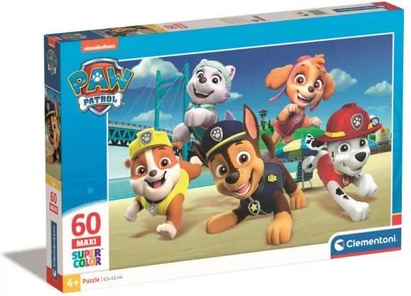 Clementoni. Puzzle 60. Paw Patrol. Maxi Super Kolor - tantis.pl