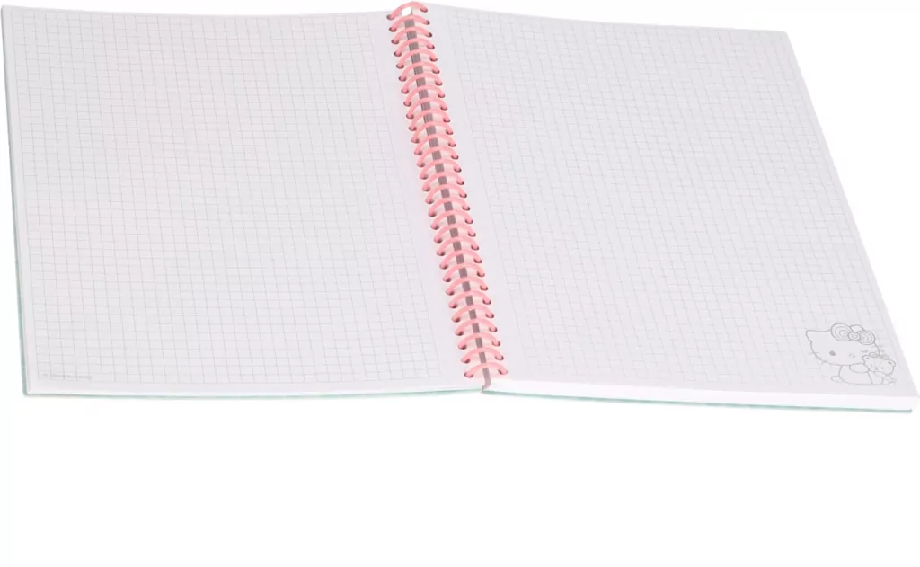Kołobrulion B5 100k. kratka plastikowa spirala Hello Kitty pink wzór 3 - tantis.pl