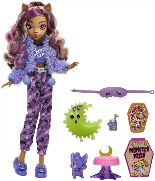 Lalka Pidżama Party Clawdeen Wolf  Monster High - tantis.pl