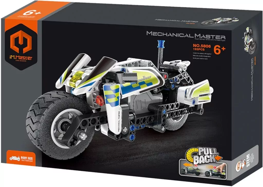 Motocykl policyjny z napędem pull back IM5806 - tantis.pl