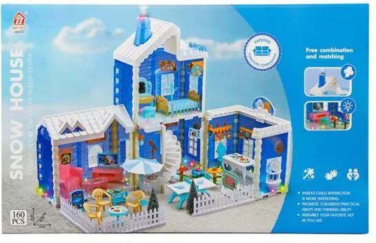 Domek dla lalek ze światłem i dymem Snow House 159el HC617363