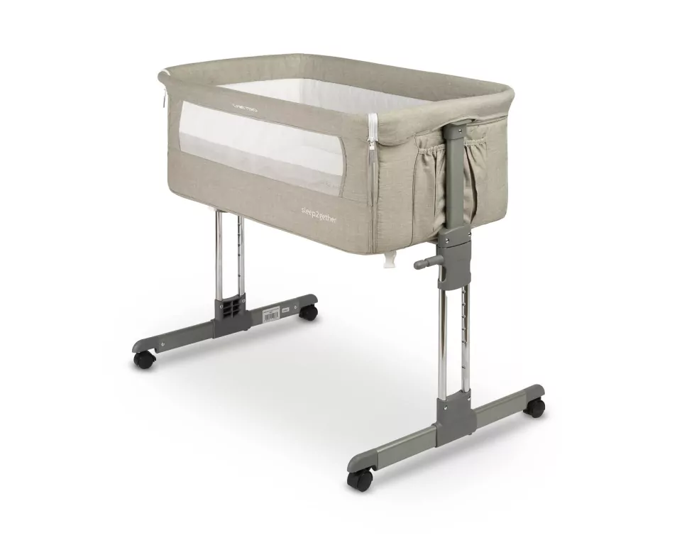 Caretero Łóżeczko dostawne szare Sleep2gether - tantis.pl