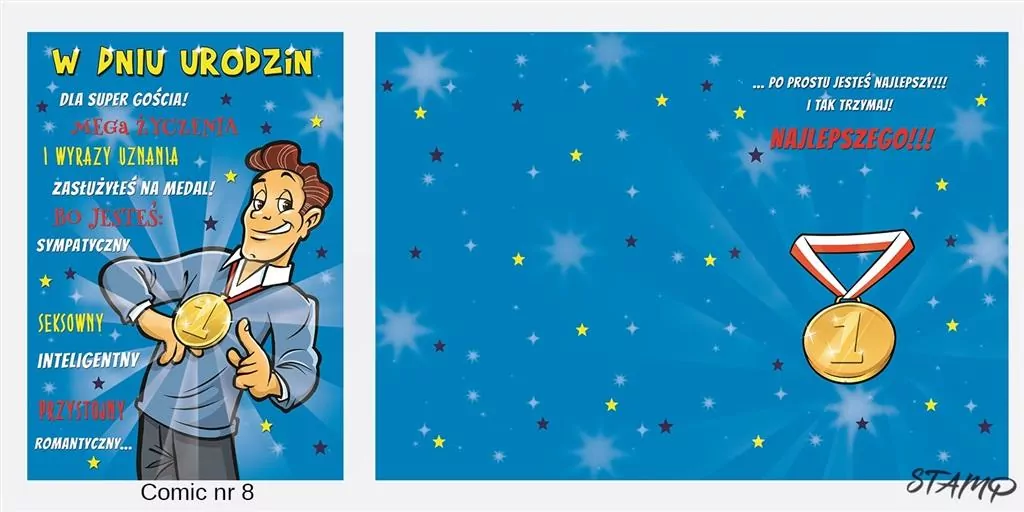 Karnet Comic B6 + koperta wzór nr 08 Urodziny - tantis.pl