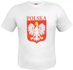 Koszulka z godłem. Biała L. Euro 2024