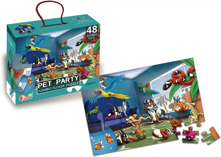 Puzzle jumbo party zwierząt domowych 48 elementów - tantis.pl