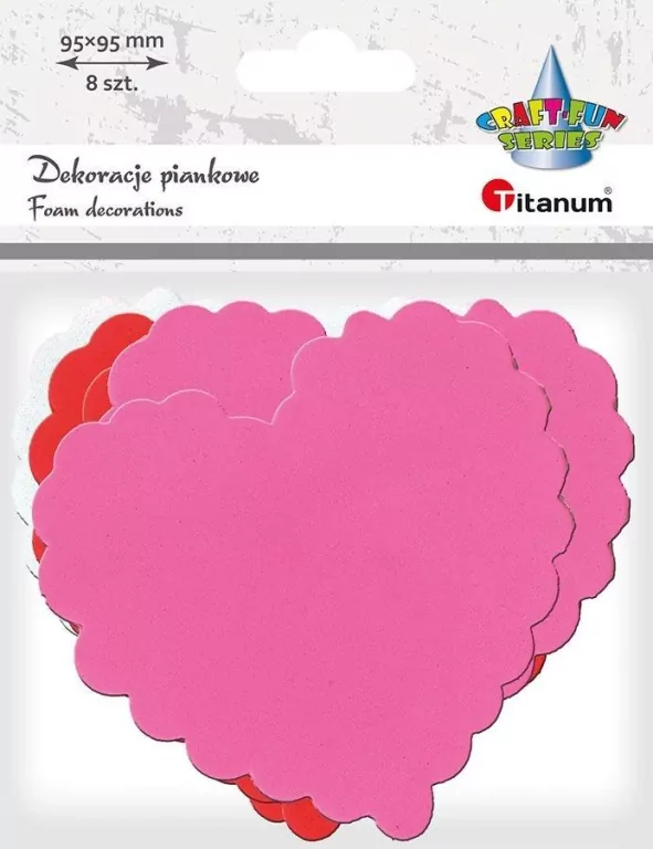 Dekoracje piankowe serca z falbanką, mix - tantis.pl