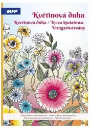 Kolorowanka antystresowa tęcza kwiatowa