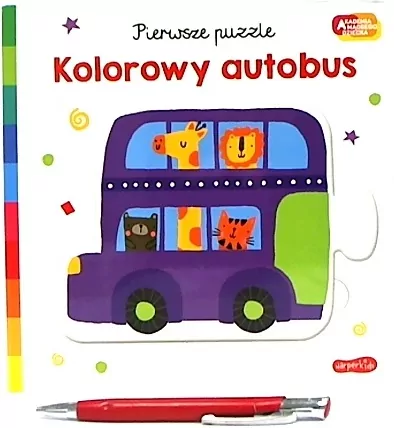 Kolorowy autobus. Pierwsze puzzle. Akademia Mądrego Dziecka - tantis.pl