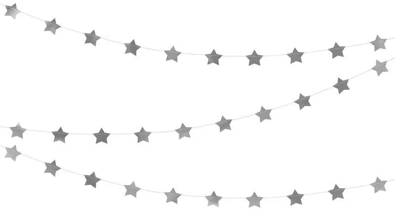 Girlanda Gwiazdki srebrny 3,6m - tantis.pl