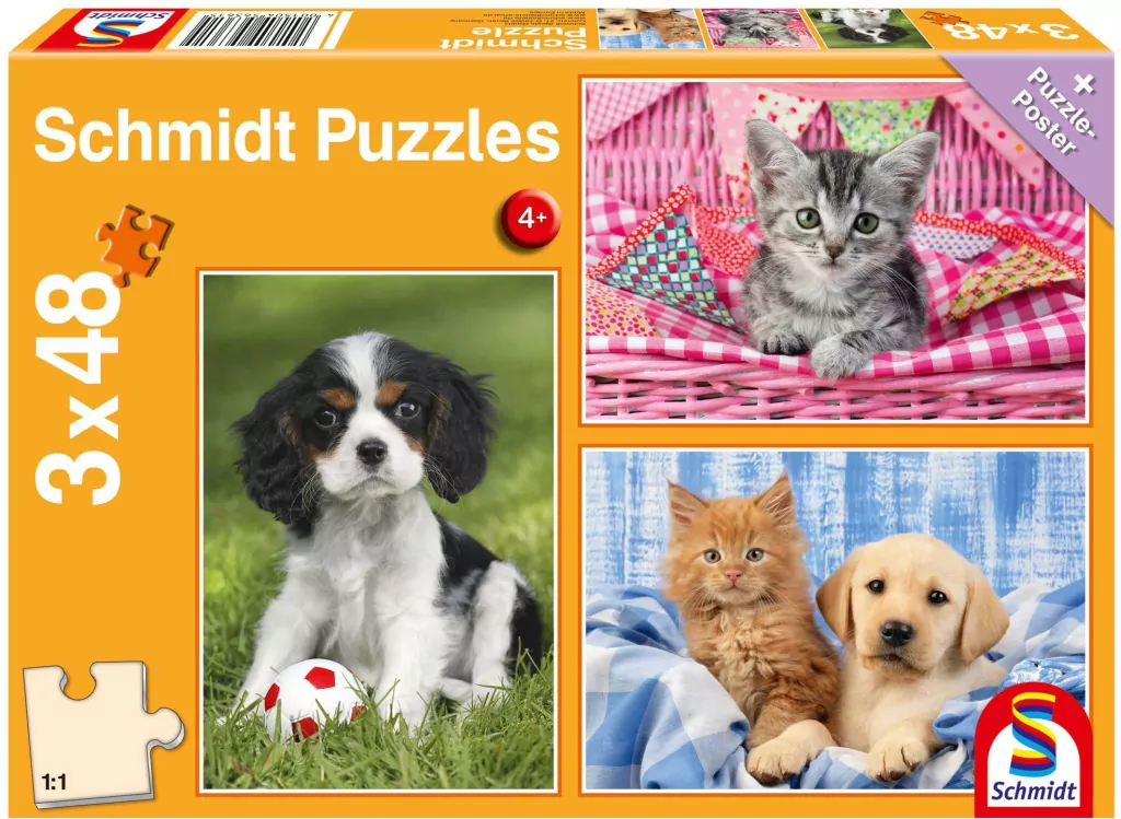 Puzzle 3 x 48 Najsłodsze zwierzątka 112713 - tantis.pl
