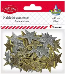 Naklejki piankowe gwiazdki 33mm mix