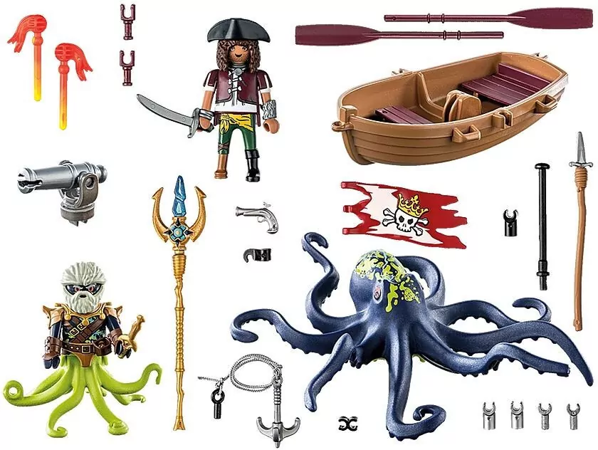 Walka z gigantyczną ośmiornicą. Pirates 71419 - tantis.pl