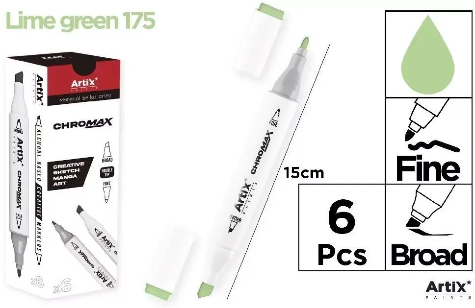 Marker Chromax z 2 końcówk. lime green 175 - tantis.pl