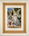 Obraz Haftowany Anioł stróż podwójna rama 38x32cm - tantis.pl