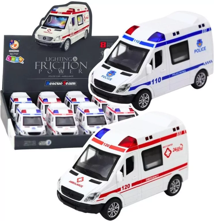 Policyjny Karetka ze światłem i dźwiękiem MIX - tantis.pl