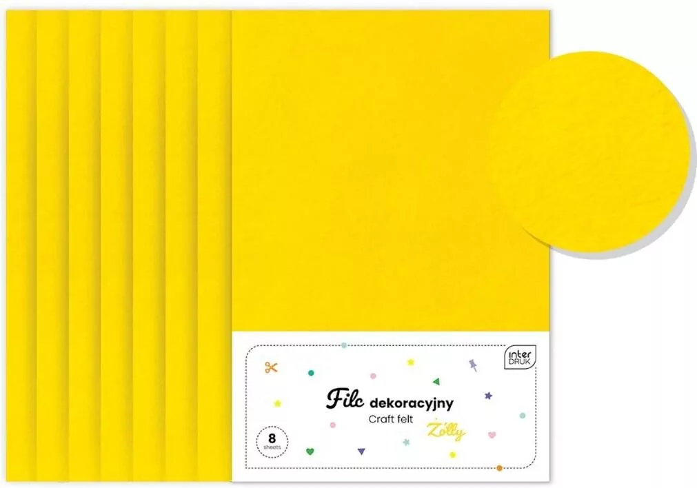 Filc dekoracyjny 8szt żółty - tantis.pl