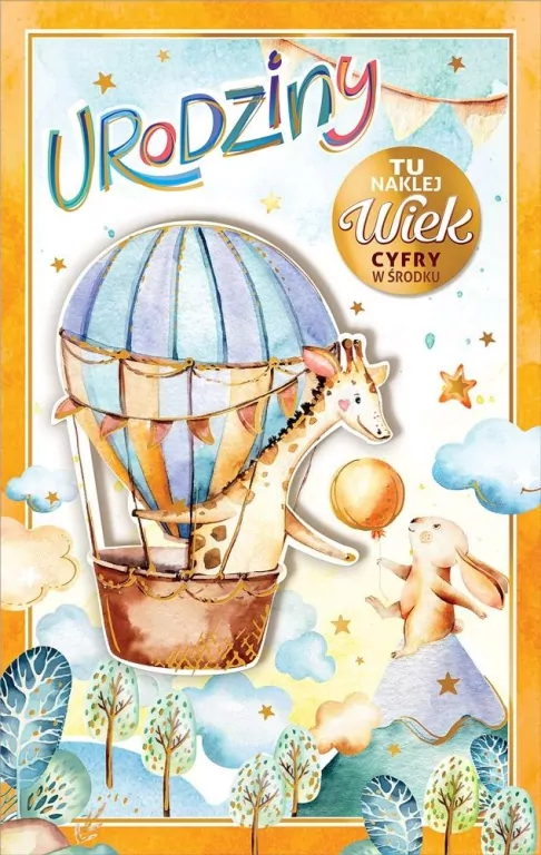 Kartka okolicznościowa Urodziny (wymienne cyfry) - tantis.pl