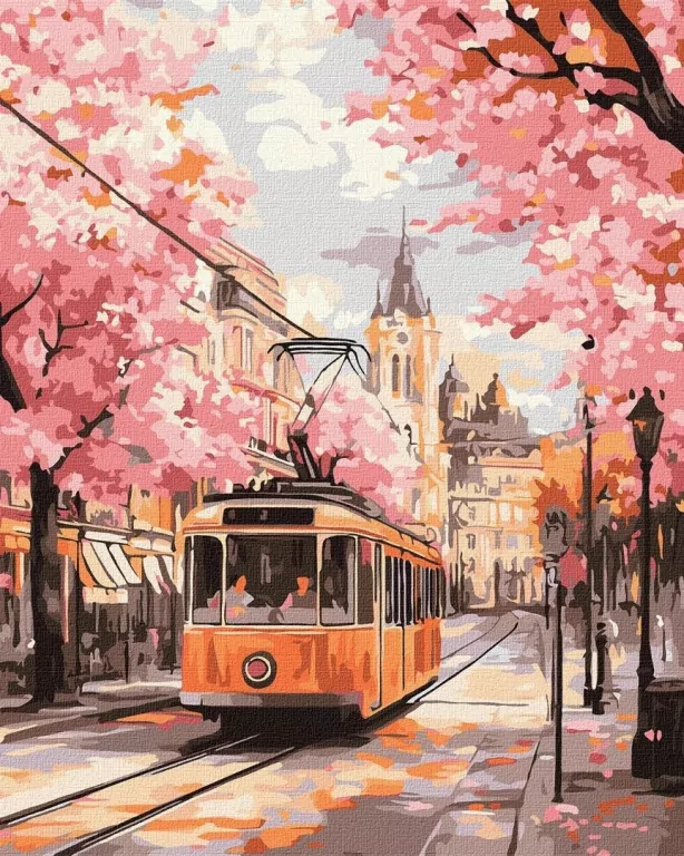 Malowanie po numerach - Różowa ścieżka 40x50cm - tantis.pl