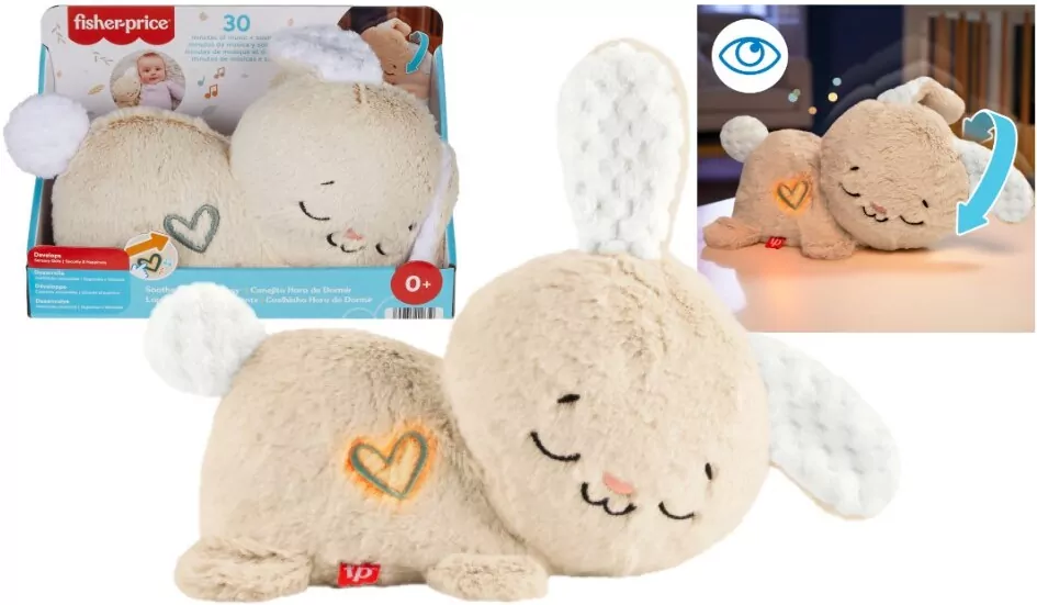 Fisher-Price. Przytulanka Śpiący Króliczek dźwięk - tantis.pl