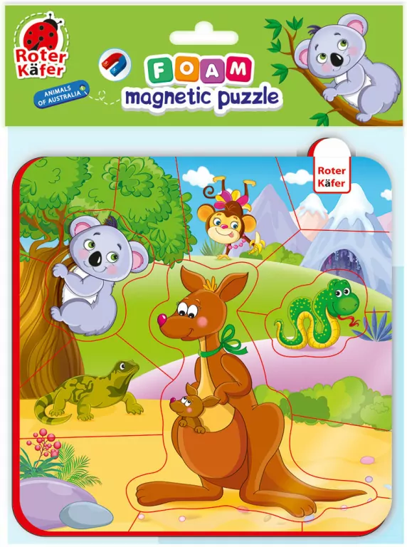 Piankowe puzzle magnetyczne. Zwierzęta z Australii - tantis.pl